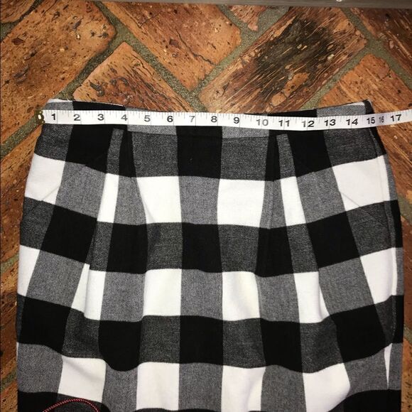 She Said Buffalo Check Plaid Wool Pencil Skirt - Picture 4 of 7
